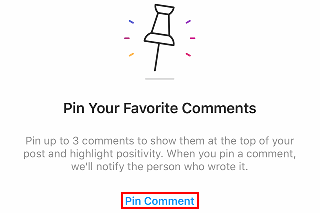 pin your favourite comments on instagram 